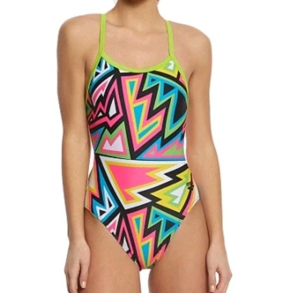 Arena Tulum Womens Swimsuit US Size 30 Black Leaf Competition Training NWT